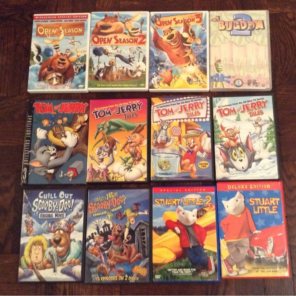 SCOOBY-DOO - TOM AND JERRY - OPEN SEASON - STUART LITTLE - BUGDIM DVD